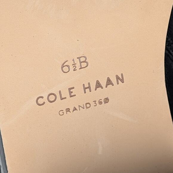 Cole Haan Naia Pointed Toe Block Heel Booties Women's Black Size US6.5B - Picture 8 of 9